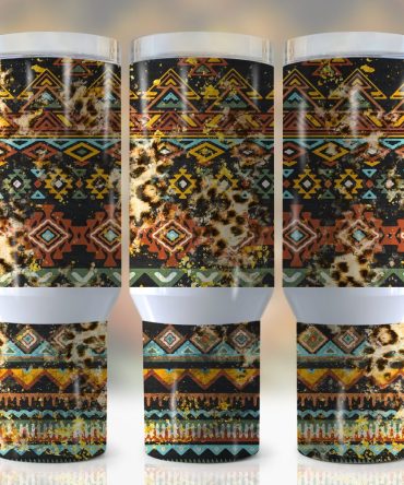 Aztec Pattern Custom Stanley Quencher 40Oz Stainless Steel Tumbler With Handle