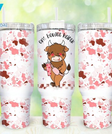 Baby Highland Cow Custom Stanley Quencher 40Oz Stainless Steel Tumbler With Handle