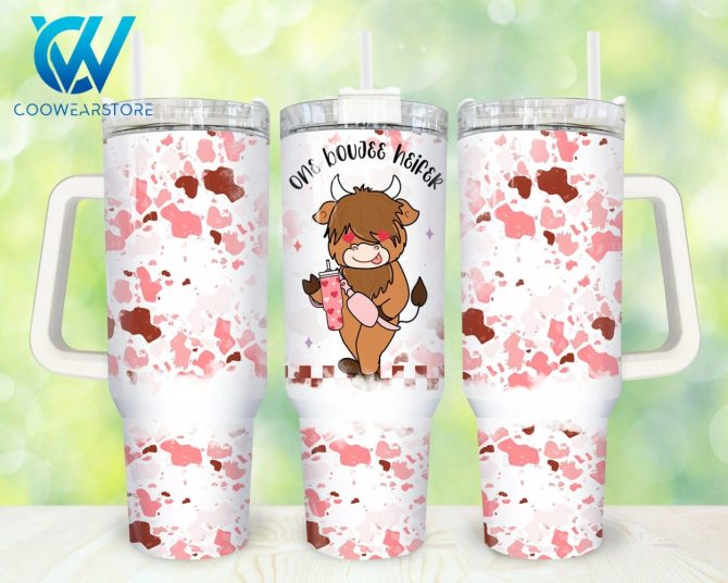 Baby Highland Cow Custom Stanley Quencher 40Oz Stainless Steel Tumbler With Handle