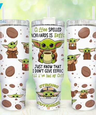 Baby Yoda Star Wars Movies Custom Stanley Quencher 40Oz Stainless Steel Tumbler With Handle