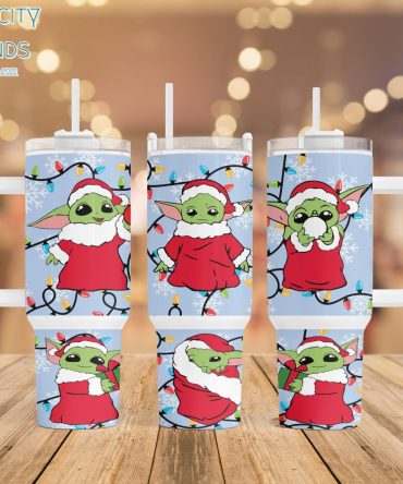Baby Yoda Star Wars Movies Custom Stanley Quencher 40Oz Stainless Steel Tumbler With Handle