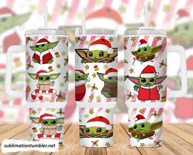 Baby Yoda Star Wars Movies Custom Stanley Quencher 40Oz Stainless Steel Tumbler With Handle