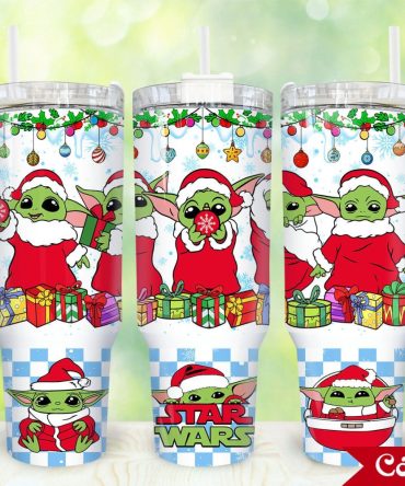 Baby Yoda Star Wars Movies Custom Stanley Quencher 40Oz Stainless Steel Tumbler With Handle
