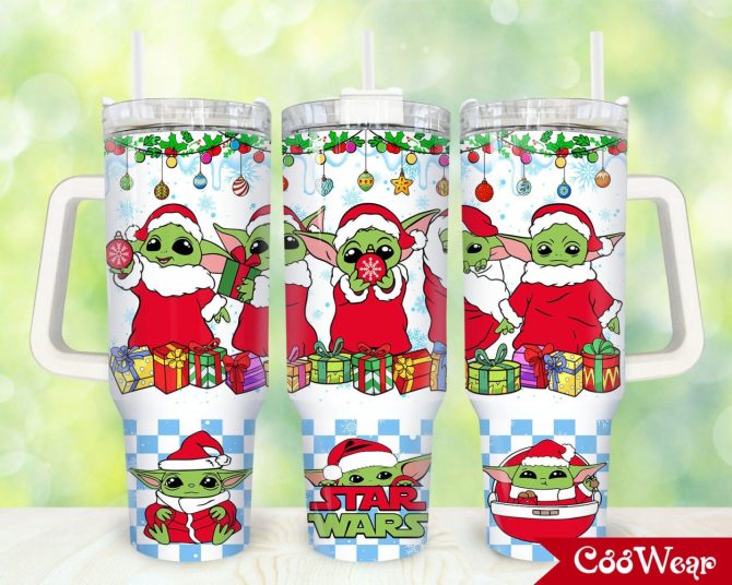Baby Yoda Star Wars Movies Custom Stanley Quencher 40Oz Stainless Steel Tumbler With Handle