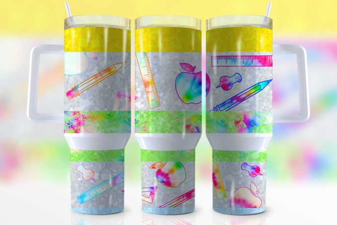 Back To School Custom Stanley Quencher 40Oz Stainless Steel Tumbler With Handle