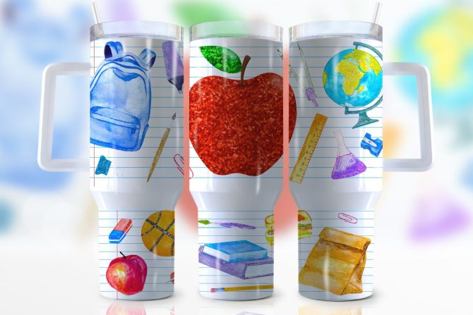 Back To School Custom Stanley Quencher 40Oz Stainless Steel Tumbler With Handle