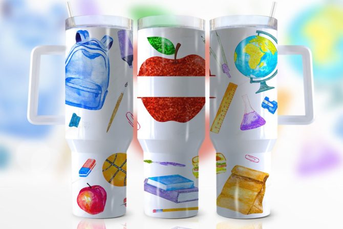 Back To School Custom Stanley Quencher 40Oz Stainless Steel Tumbler With Handle