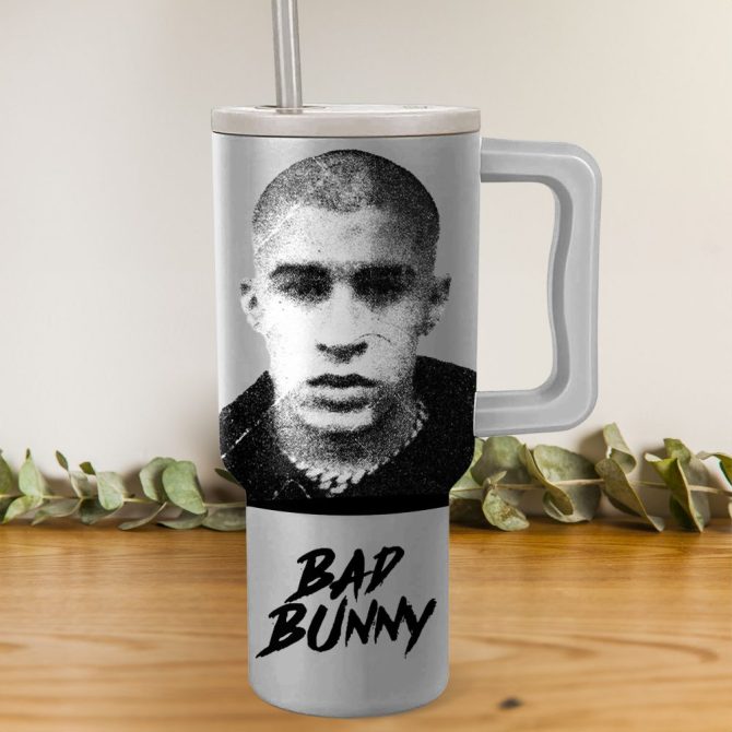 Bad Bunny Most Wanted Tour Music Custom Stanley Quencher 40Oz Stainless Steel Tumbler With Handle - Image 2