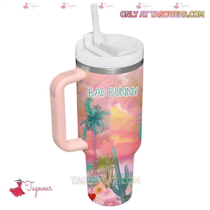 Bad Bunny Music Custom Stanley Quencher 40Oz Stainless Steel - Image 2