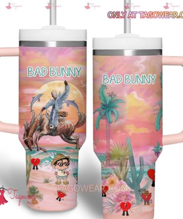 Bad Bunny Music Custom Stanley Quencher 40Oz Stainless Steel