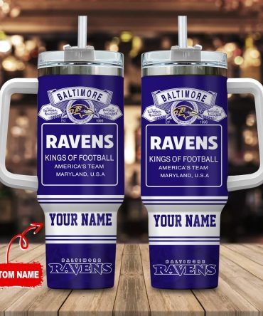Baltimore Ravens Nfl Bud Light Custom Stanley Quencher 40Oz Stainless Steel Tumbler With Handle
