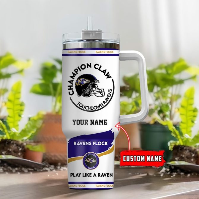 Baltimore Ravens Nfl Champion Claw Custom Stanley Quencher 40Oz Stainless Steel Tumbler With Handle - Image 2