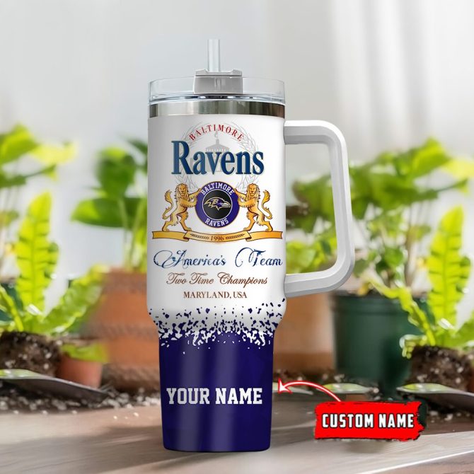 Baltimore Ravens Nfl Champions Modelo Custom Stanley Quencher 40Oz Stainless Steel Tumbler With Handle - Image 2