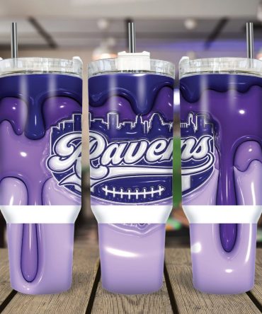 Baltimore Ravens Nfl Custom Stanley Quencher 40Oz Stainless Steel Tumbler With Handle