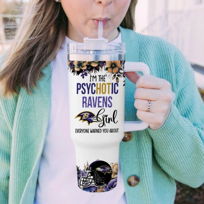 Baltimore Ravens Nfl Custom Stanley Quencher 40Oz Stainless Steel Tumbler With Handle - Image 6