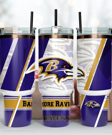 Baltimore Ravens Nfl Custom Stanley Quencher 40Oz Stainless Steel Tumbler With Handle