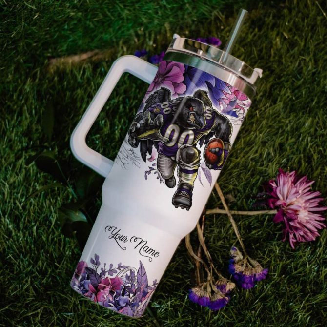 Baltimore Ravens Nfl Custom Stanley Quencher 40Oz Stainless Steel Tumbler With Handle - Image 6