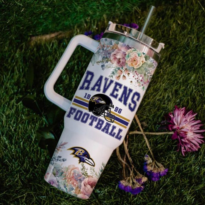 Baltimore Ravens Nfl Custom Stanley Quencher 40Oz Stainless Steel Tumbler With Handle - Image 7