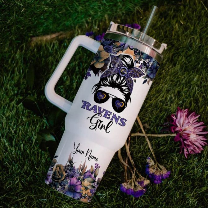 Baltimore Ravens Nfl Custom Stanley Quencher 40Oz Stainless Steel Tumbler With Handle - Image 7