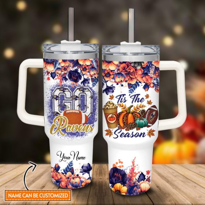 Baltimore Ravens Nfl Custom Stanley Quencher 40Oz Stainless Steel Tumbler With Handle - Image 2