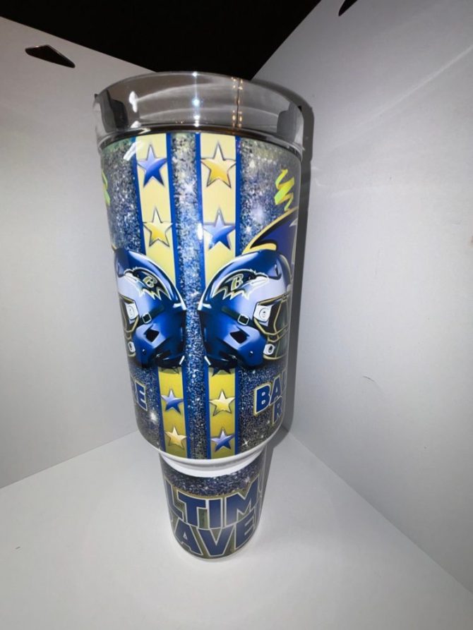 Baltimore Ravens Nfl Custom Stanley Quencher 40Oz Stainless Steel Tumbler With Handle - Image 3