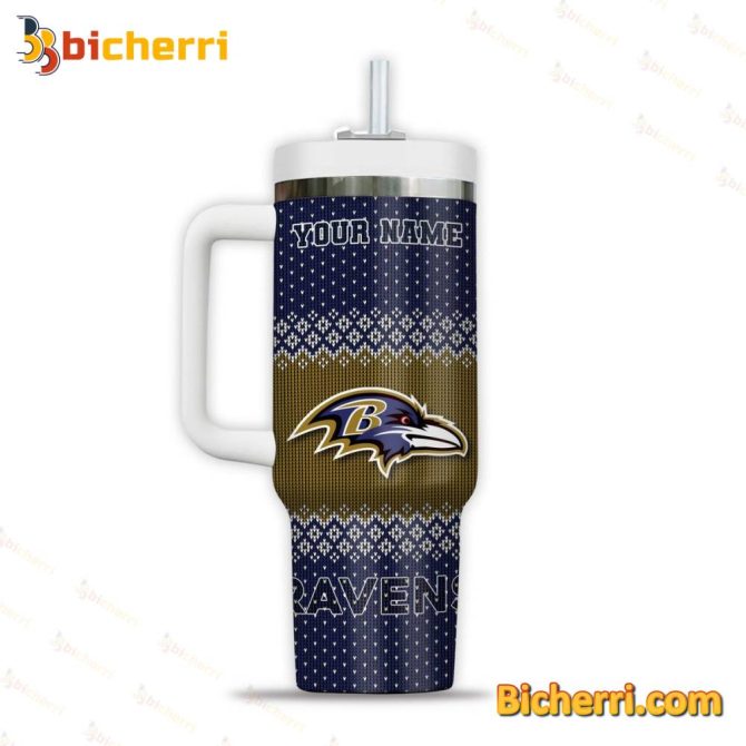 Baltimore Ravens Nfl Custom Stanley Quencher 40Oz Stainless Steel Tumbler With Handle - Image 2