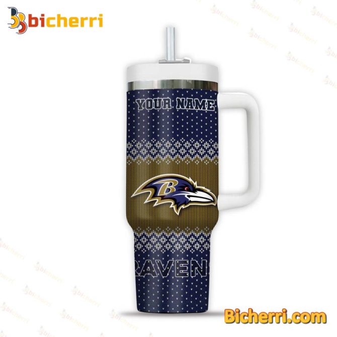 Baltimore Ravens Nfl Custom Stanley Quencher 40Oz Stainless Steel Tumbler With Handle - Image 3