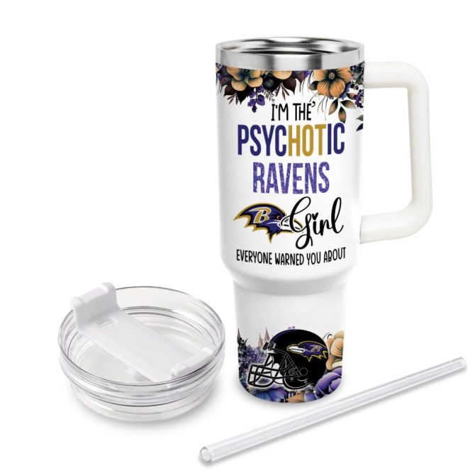 Baltimore Ravens Nfl Custom Stanley Quencher 40Oz Stainless Steel Tumbler With Handle - Image 4