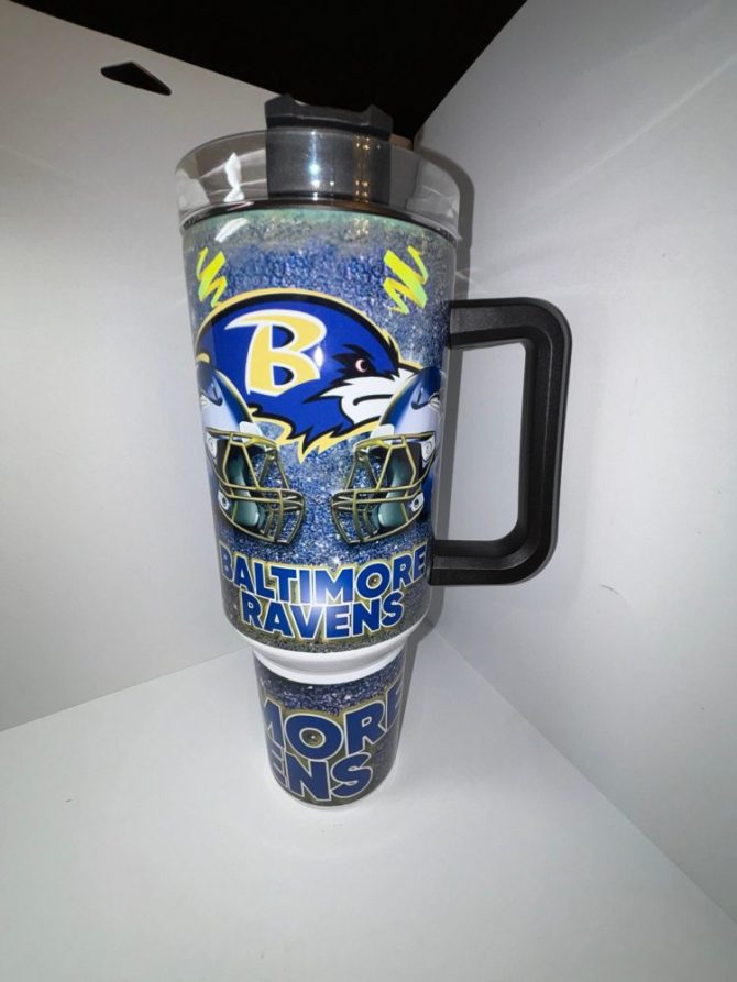 Baltimore Ravens Nfl Custom Stanley Quencher 40Oz Stainless Steel Tumbler With Handle - Image 2