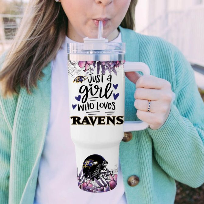 Baltimore Ravens Nfl Custom Stanley Quencher 40Oz Stainless Steel Tumbler With Handle - Image 5