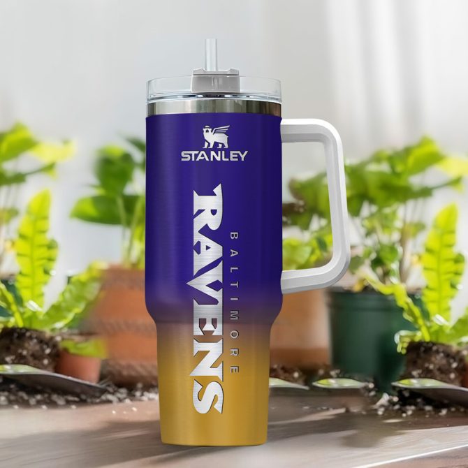Baltimore Ravens Nfl Custom Stanley Quencher 40Oz Stainless Steel Tumbler With Handle - Image 2