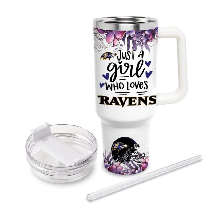 Baltimore Ravens Nfl Custom Stanley Quencher 40Oz Stainless Steel Tumbler With Handle - Image 3