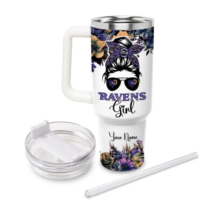 Baltimore Ravens Nfl Custom Stanley Quencher 40Oz Stainless Steel Tumbler With Handle - Image 3