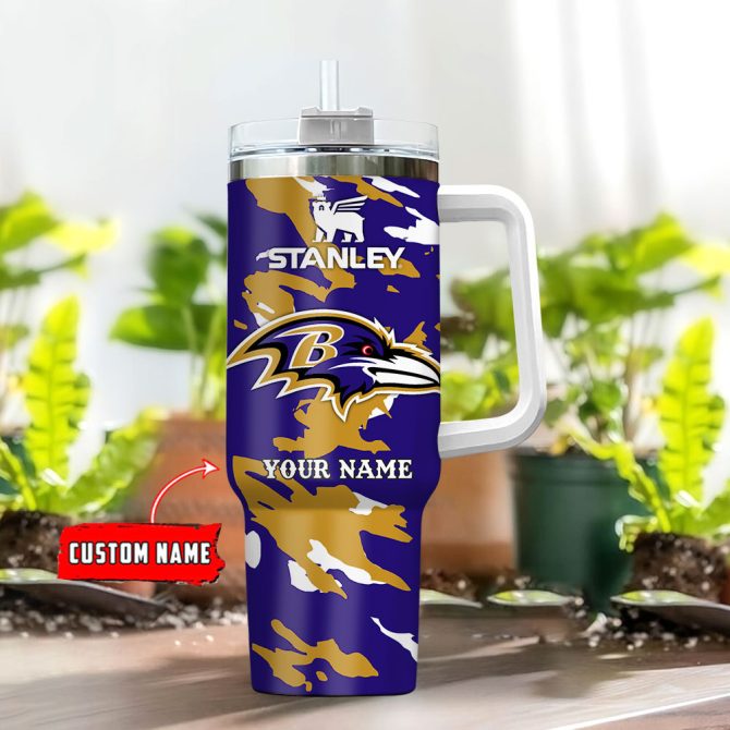 Baltimore Ravens Nfl Custom Stanley Quencher 40Oz Stainless Steel Tumbler With Handle - Image 2