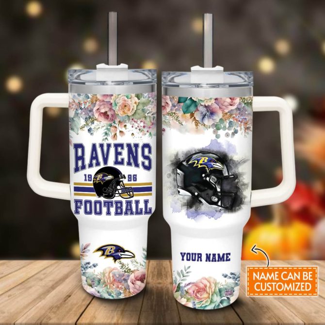 Baltimore Ravens Nfl Custom Stanley Quencher 40Oz Stainless Steel Tumbler With Handle - Image 2