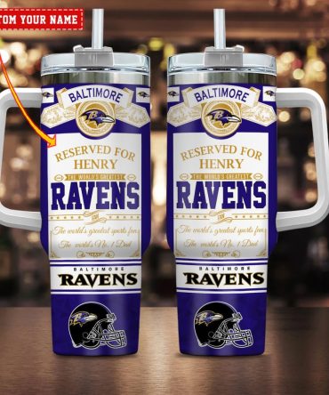 Baltimore Ravens Nfl Father #8217;S Day Custom Stanley Quencher 40Oz Stainless Steel