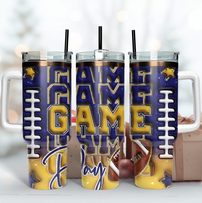 Baltimore Ravens Nfl Game Day Custom Stanley Quencher 40Oz Stainless Steel Tumbler With Handle