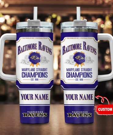 Baltimore Ravens Nfl Jim Beam Custom Stanley Quencher 40Oz Stainless Steel Tumbler With Handle