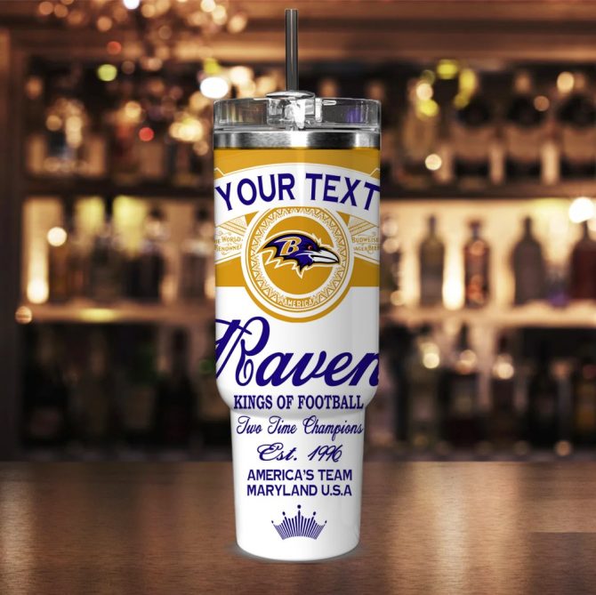 Baltimore Ravens Nfl Kings Of Football Custom Stanley Quencher 40Oz Stainless Steel Tumbler With Handle - Image 2