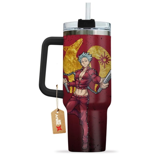 Ban Fox #8217;S Sin Of Greed The Seven Deadly Sins Anime Custom Stanley Quencher 40Oz Stainless Steel Tumbler With Handle - Image 4