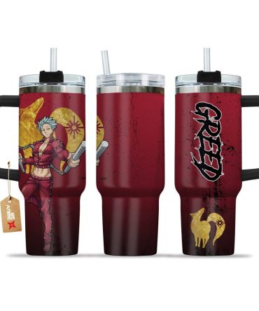 Ban Fox #8217;S Sin Of Greed The Seven Deadly Sins Anime Custom Stanley Quencher 40Oz Stainless Steel Tumbler With Handle