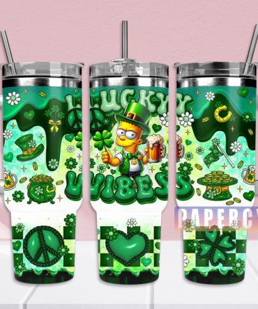 Bart Simpson Custom Stanley Quencher 40Oz Stainless Steel Tumbler With Handle