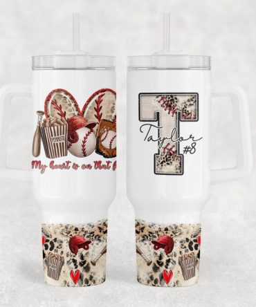 Baseball Mom Custom Stanley Quencher 40Oz Stainless Steel Tumbler With Handle