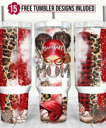 Baseball Red Baseball Custom Stanley Quencher 40Oz Stainless Steel Tumbler With Handle