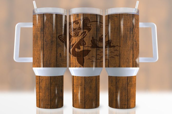 Bass Fishing Custom Stanley Quencher 40Oz Stainless Steel Tumbler With Handle