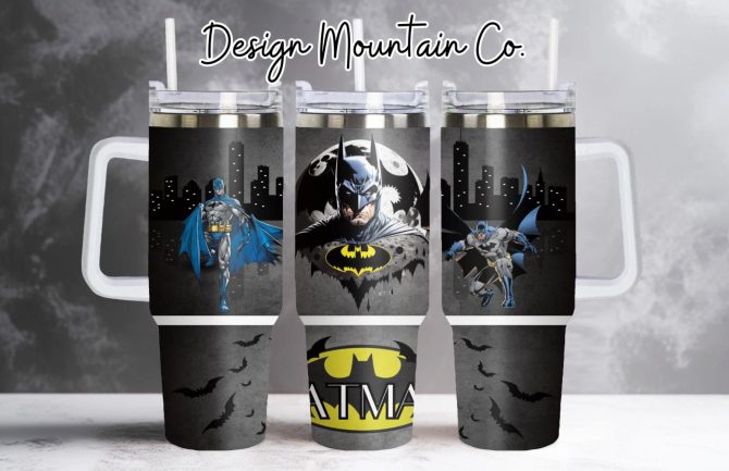 Batman Mavels Movies Custom Stanley Quencher 40Oz Stainless Steel Tumbler With Handle