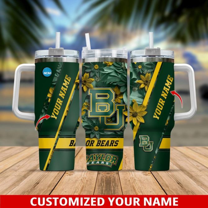 Baylor Bears Ncaa Custom Stanley Quencher 40Oz Stainless Steel Tumbler With Handle