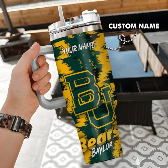 Baylor Bears Ncaa Custom Stanley Quencher 40Oz Stainless Steel Tumbler With Handle