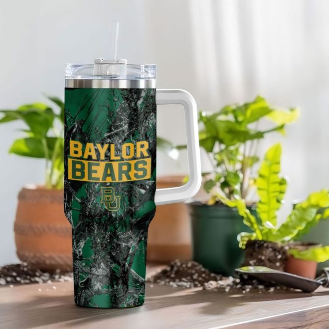 Baylor Bears Ncaa Hunting Custom Stanley Quencher 40Oz Stainless Steel Tumbler With Handle - Image 4