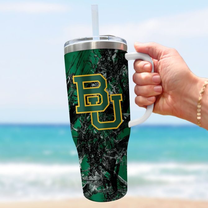 Baylor Bears Ncaa Hunting Custom Stanley Quencher 40Oz Stainless Steel Tumbler With Handle - Image 3